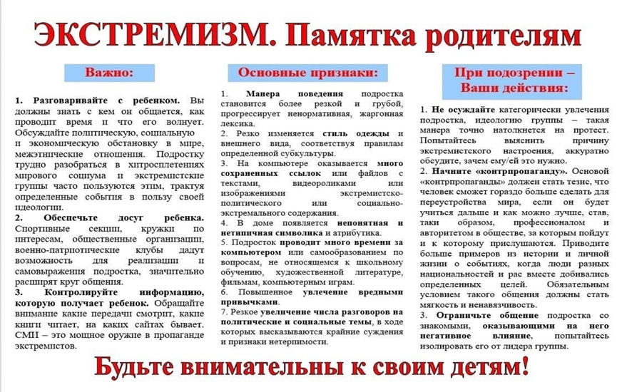 « Профилактика экстремизма и терроризма».